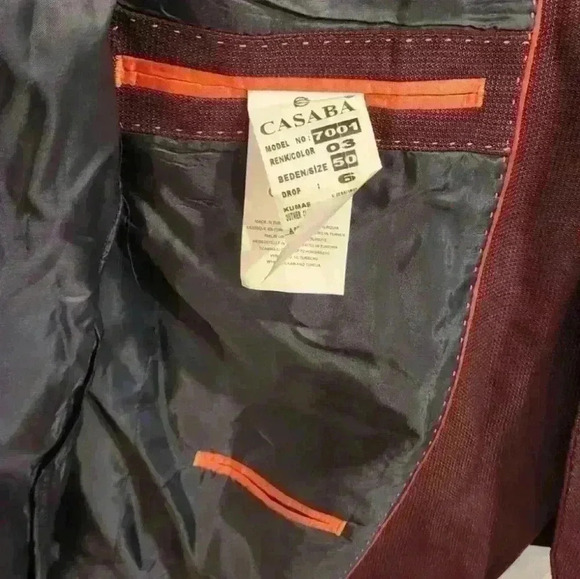 CASABA Men's Burgundy Red Fully Lined Sport Coat Jacket Blazer - Picture 5 of 8